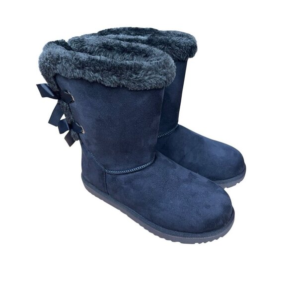 Jessica Cline Women's 8.5M Navy Blue Elloree Winter Boots with Bow Ties - Picture 3 of 9